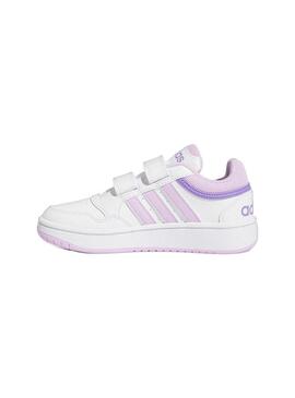 Zapatilla Niña/o adidas Hoops Blanca Lila