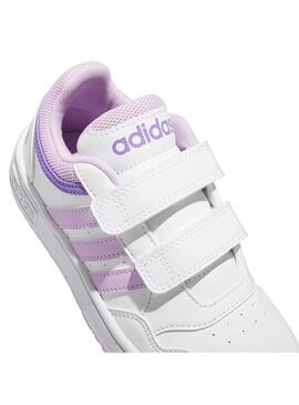 Zapatilla Niña/o adidas Hoops Blanca Lila