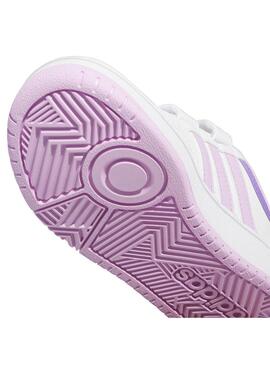 Zapatilla Niña/o adidas Hoops Blanca Lila