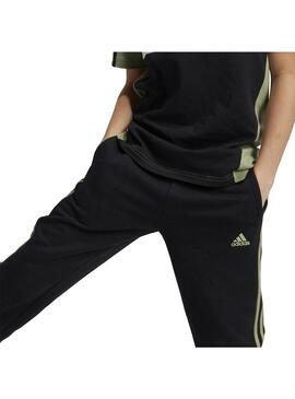 Pantalon Niño/a adidas 3S Fl Negro Verde