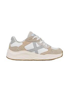 Zapatilla Mujer Munich Mali 39 Blanca Beige Gris