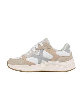 Zapatilla Mujer Munich Mali 39 Blanca Beige Gris