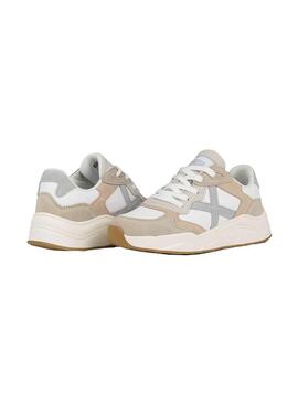 Zapatilla Mujer Munich Mali 39 Blanca Beige Gris