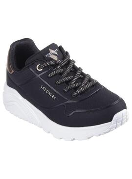 Zapatilla Niña Skechers Uno lite Negro