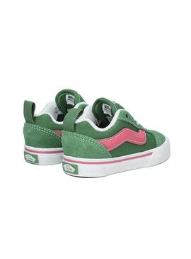 Zapatilla Baby Vans Knu Skool Verde Fucsia