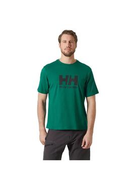 Camiseta Hombre Helly Hansen Logo 2.0 Verde