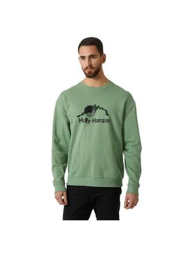 Sudadera Hombre Helly Hansen Yu Crew Sweater Verde