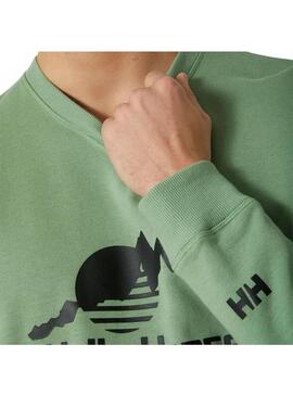 Sudadera Hombre Helly Hansen Yu Crew Sweater Verde