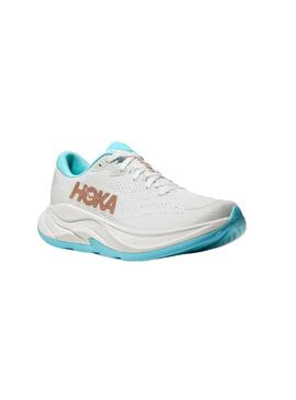 Zapatilla Mujer Hoka Rincon 4 Blanco Turquesa