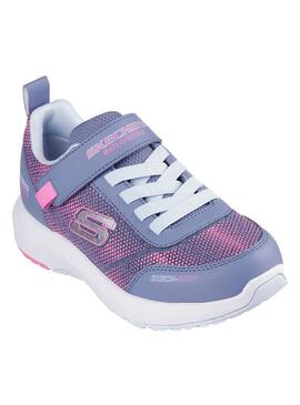 Zapatilla Skechers Niña Dynamic Tread Gris Rosa