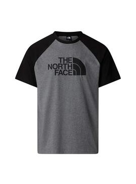 Camiseta Hombre The North Face Raglan Gris Negra