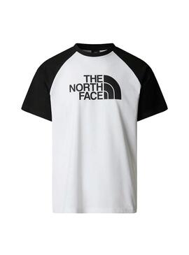 Camiseta Hombre The North Face Raglan Blanca Negra