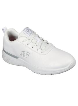 Zapatilla Mujer Skechers Trabajo Marsing Piel WHT