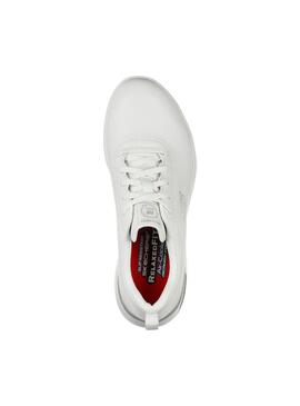 Zapatilla Mujer Skechers Trabajo Marsing Piel WHT