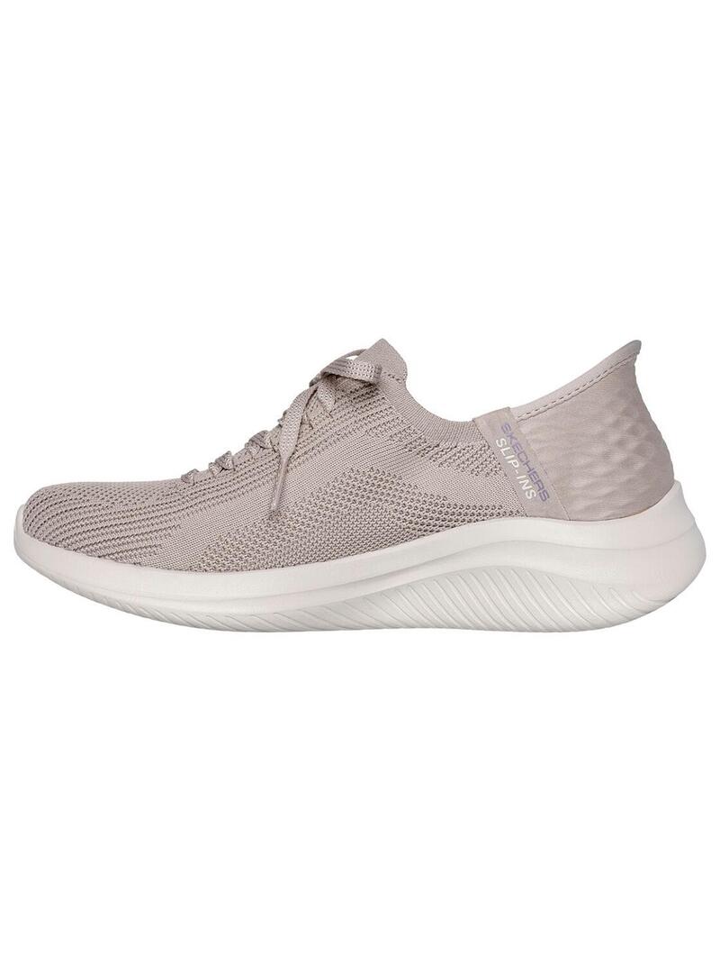 Zapatilla Mujer Skechers Ultra Flex Beige