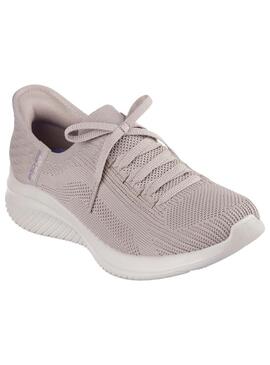 Zapatilla Mujer Skechers Ultra Flex Beige