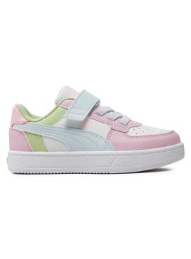 Zapatilla Niña/o Puma Caven Blanca Rosa Verde