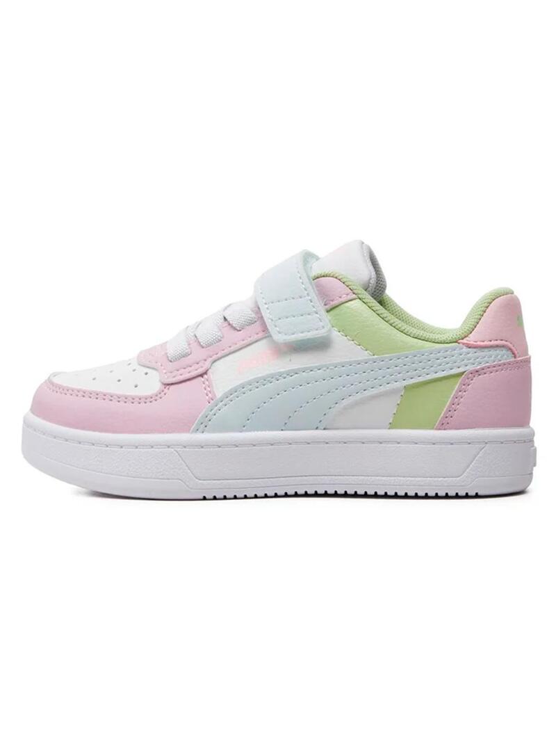 Zapatilla Niña/o Puma Caven Blanca Rosa Verde