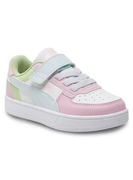 Zapatilla Niña/o Puma Caven Blanca Rosa Verde