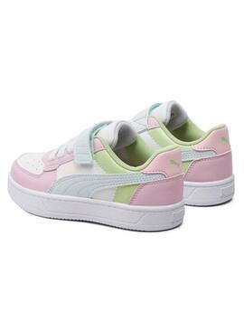 Zapatilla Niña/o Puma Caven Blanca Rosa Verde