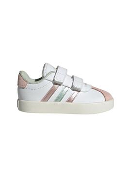 Zapatilla Niña/o adidas VL Court Blanca Rosa