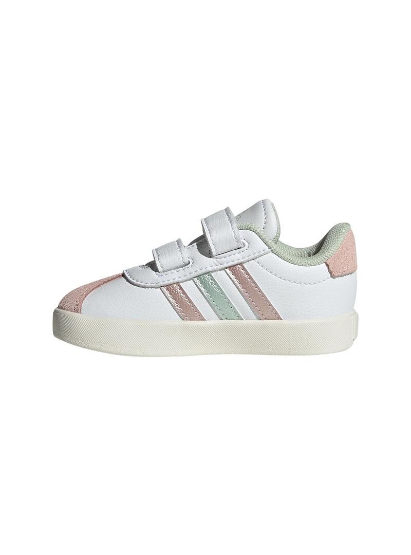 Zapatilla Niña/o adidas VL Court Blanca Rosa