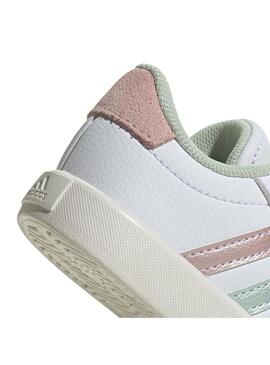 Zapatilla Niña/o adidas VL Court Blanca Rosa