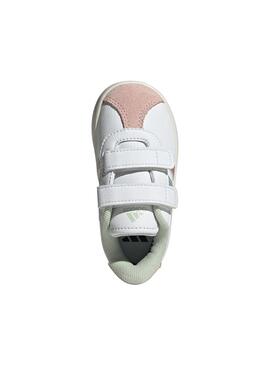 Zapatilla Niña/o adidas VL Court Blanca Rosa