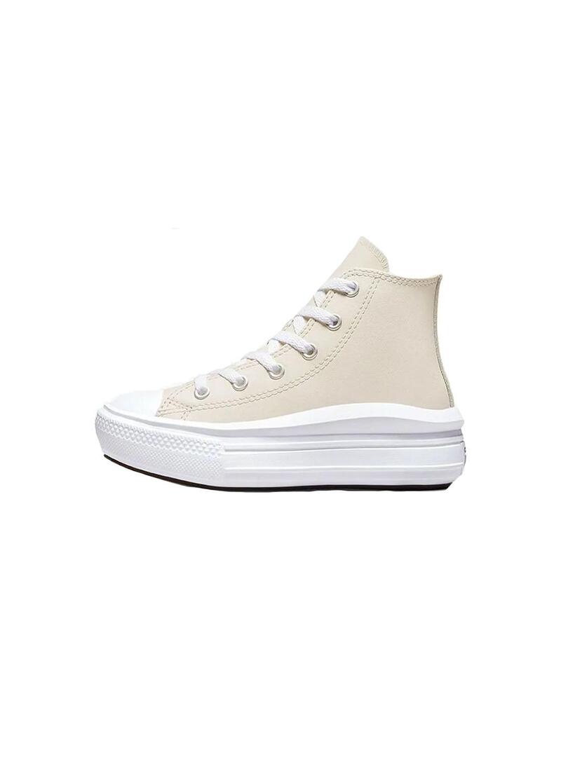 Zapatilla Niña Converse Move Hi Piel Beige