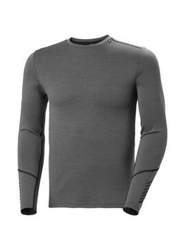 Camiseta Termica Hombre Helly Hansen Lifa Merino Gris