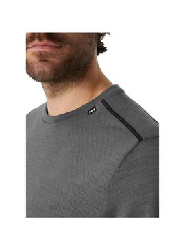 Camiseta Termica Hombre Helly Hansen Lifa Merino Gris