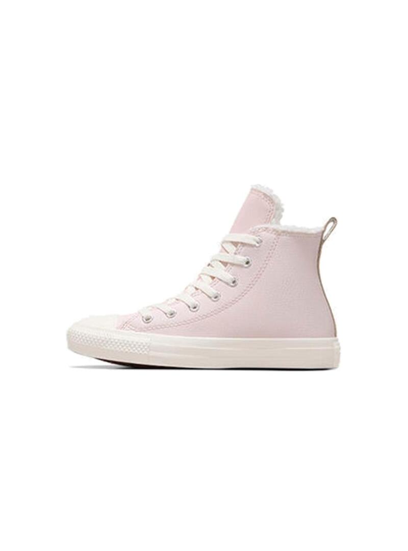 Zapatilla Niña Converse All Star Leather & Sherpa Rosa