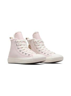 Zapatilla Niña Converse All Star Leather & Sherpa Rosa