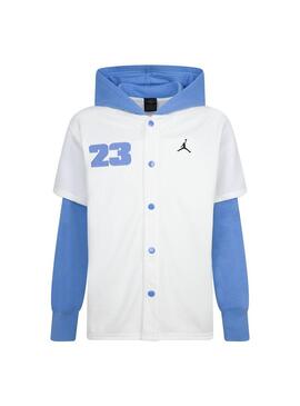 Sudadera Niño Jordan Baseball  Blanca Azul