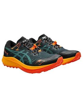 Zapatilla Hombre Asics Fuji Lite 5 Verde Naranja