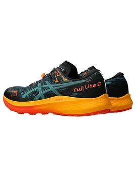 Zapatilla Hombre Asics Fuji Lite 5 Verde Naranja