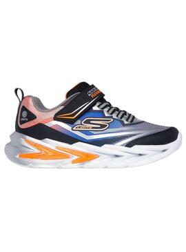 Zapatilla Skechers Niño Flex Glow Negro/naranja