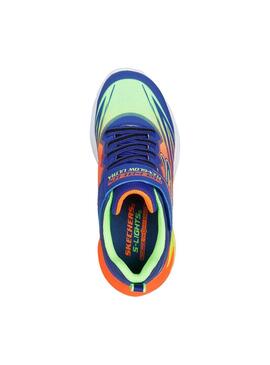 Zapatilla Skechers Niño/a Flex Glow Azul/naranja