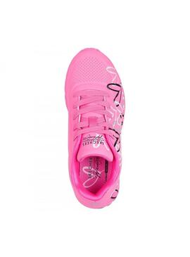 Zapatilla Niña Skechers UNo Lite Corazones Rosa