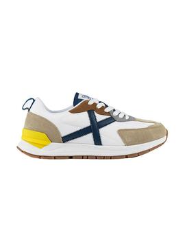 Zapatilla Hombre Munich Versatile Blanca Beige Azu