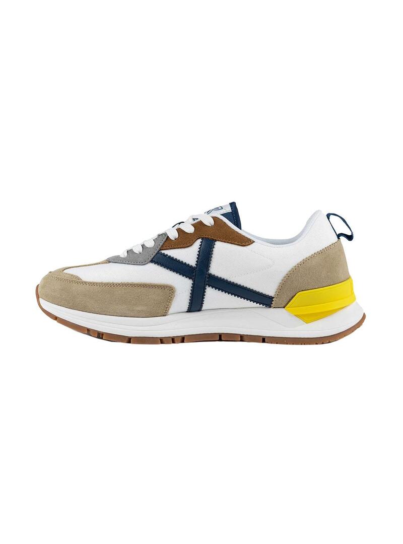 Zapatilla Hombre Munich Versatile Blanca Beige Azu