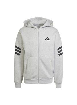 Sudadera Hombre adidas 3S Fz Gris