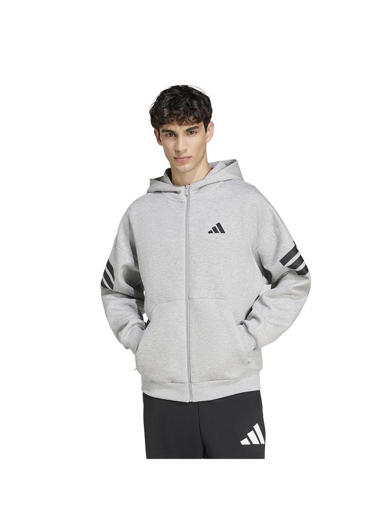 Sudadera Hombre adidas 3S Fz Gris