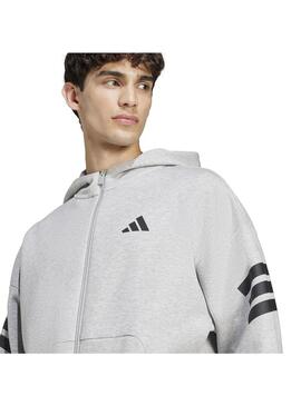 Sudadera Hombre adidas 3S Fz Gris