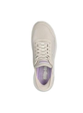 Zapatilla Mujer Skechers Go Walk Flex Beige