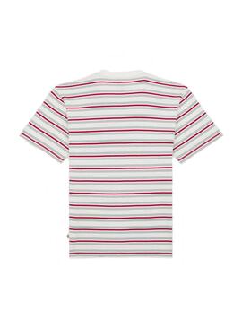 Camiseta Hombre Dickies Lewistown Stripe Blanca Ro