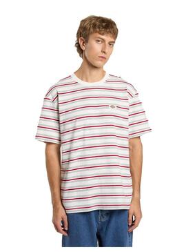 Camiseta Hombre Dickies Lewistown Stripe Blanca Ro