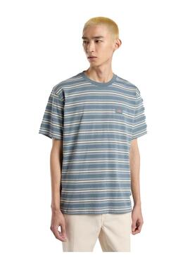 Camiseta Hombre Dickies Lewistown Stripe Azul