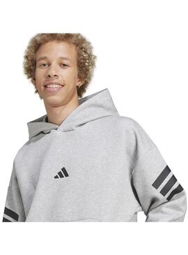 Sudadera Hombre adidas Fi 3S Hd Gris