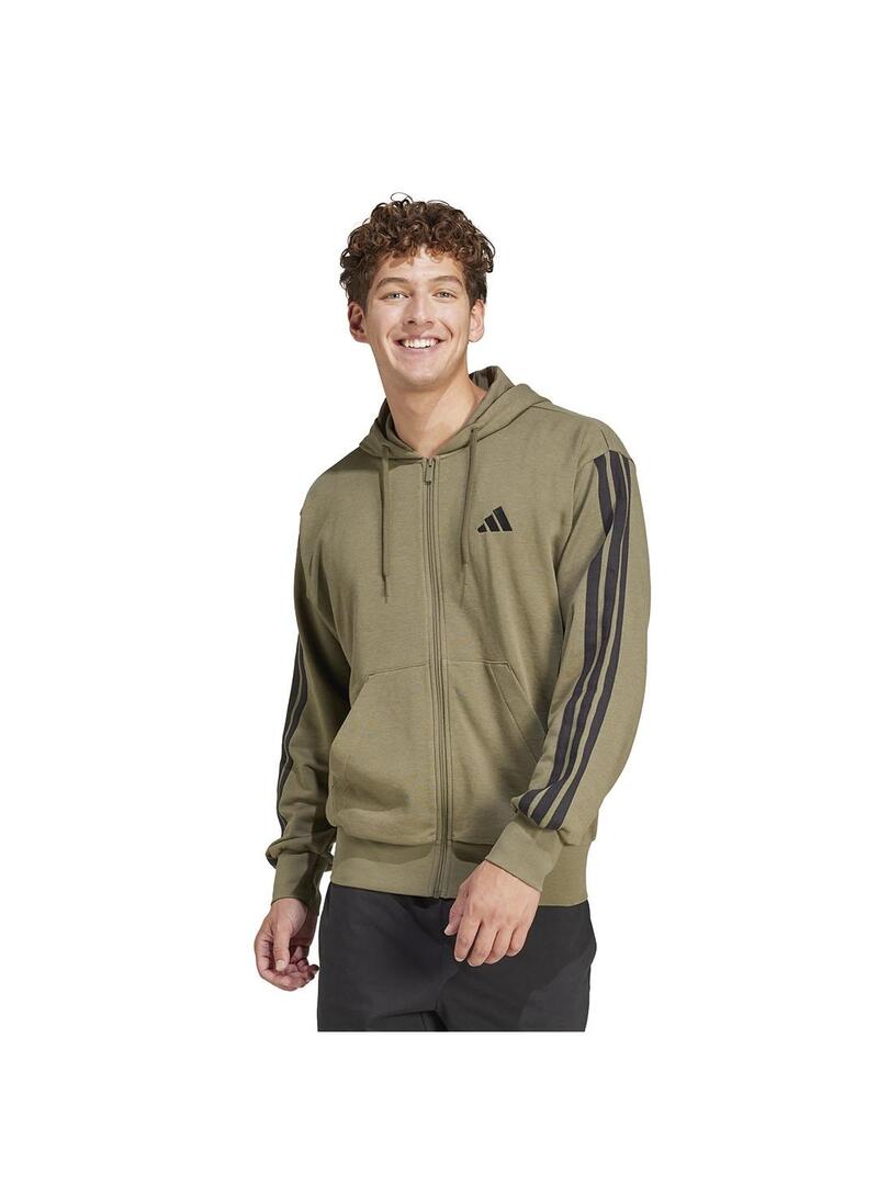 Sudadera Hombre adidas 3S FT Fz Verde